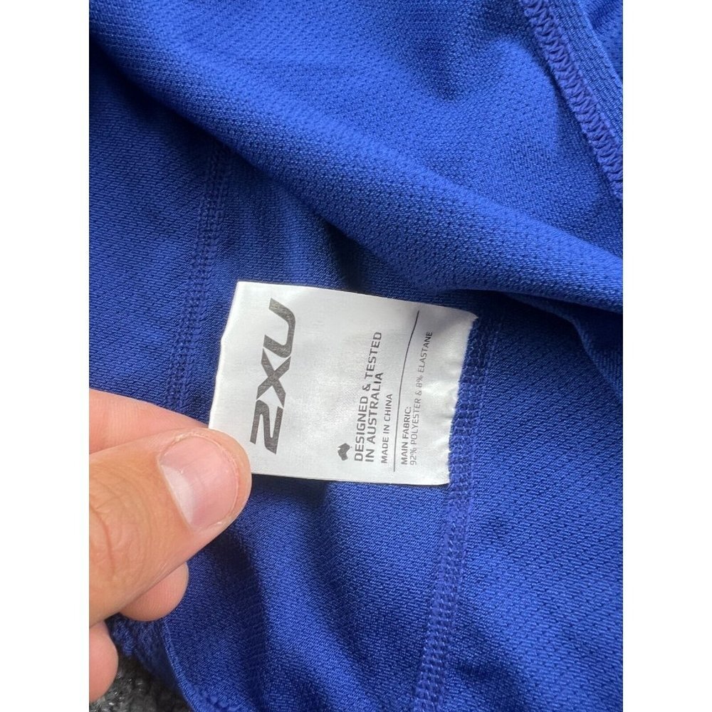 ZXU Shirt Women's Large Blue 1/2 Zip Cycling Sleeveless Rear Pocket - Picture 5 of 6